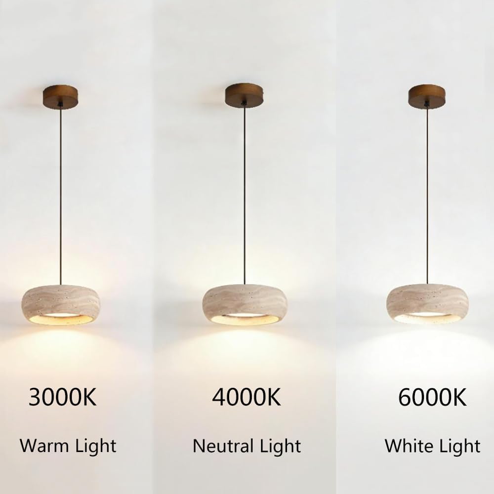 Yellow Travertine Nordic Drum Pendant Light