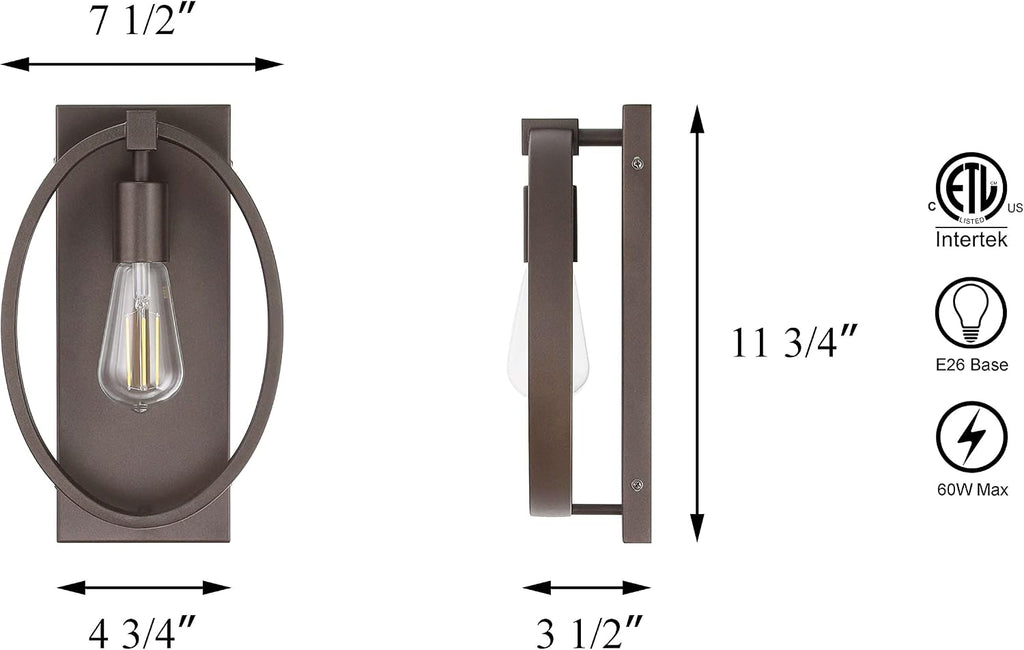 Dark Bronze Farmhouse Wall Sconce