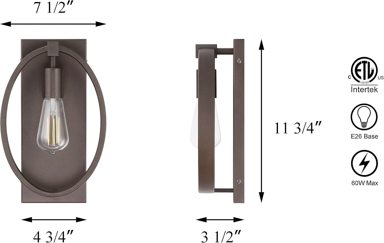 Dark Bronze Farmhouse Wall Sconce