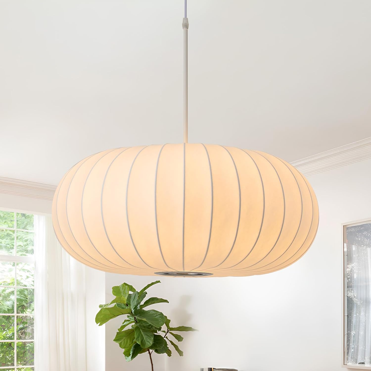 White Drum Lantern Chandelier