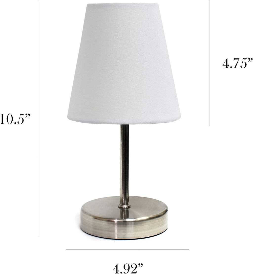 Sand Nickel Table Lamp White Shade