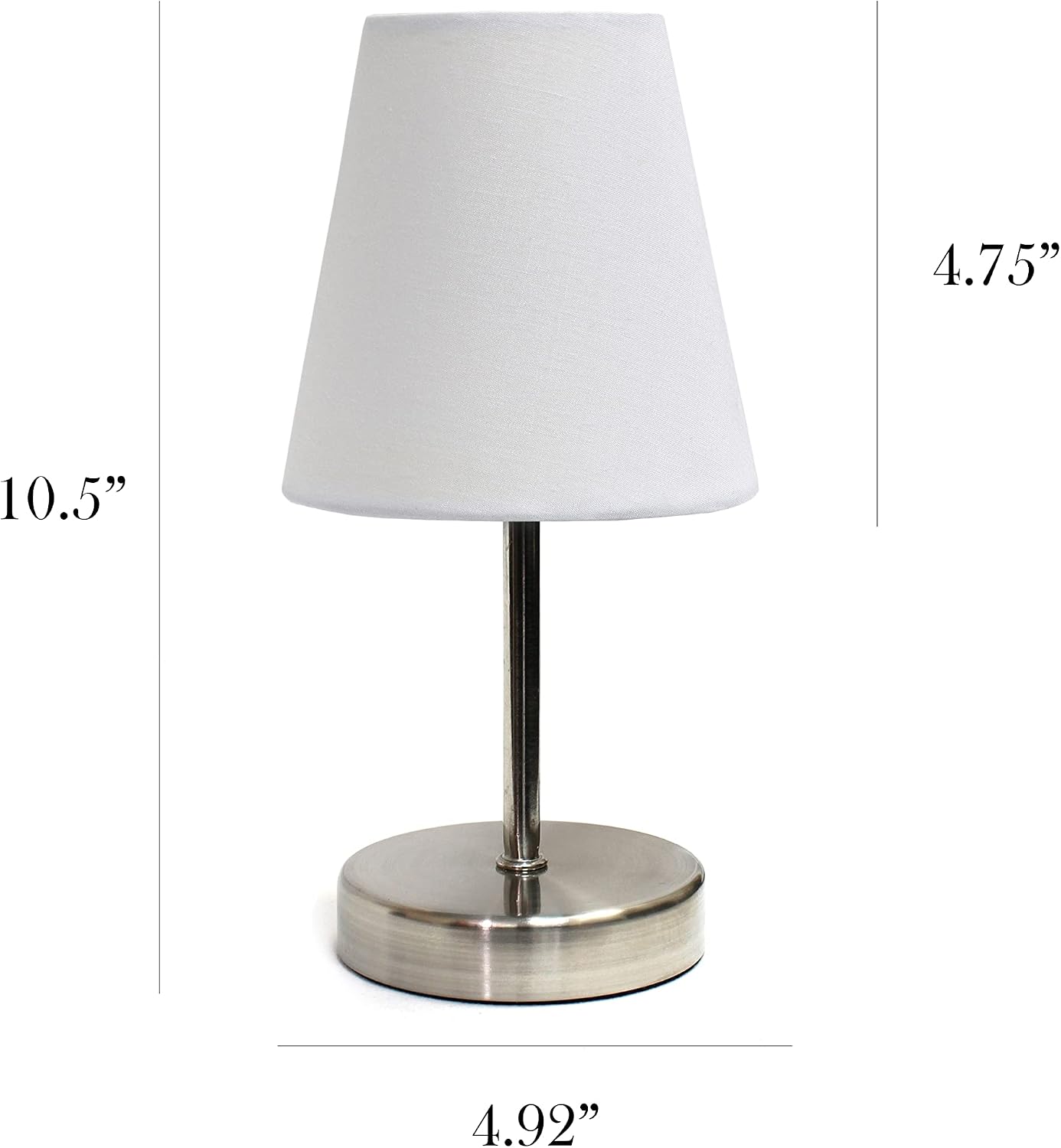 Sand Nickel Table Lamp White Shade