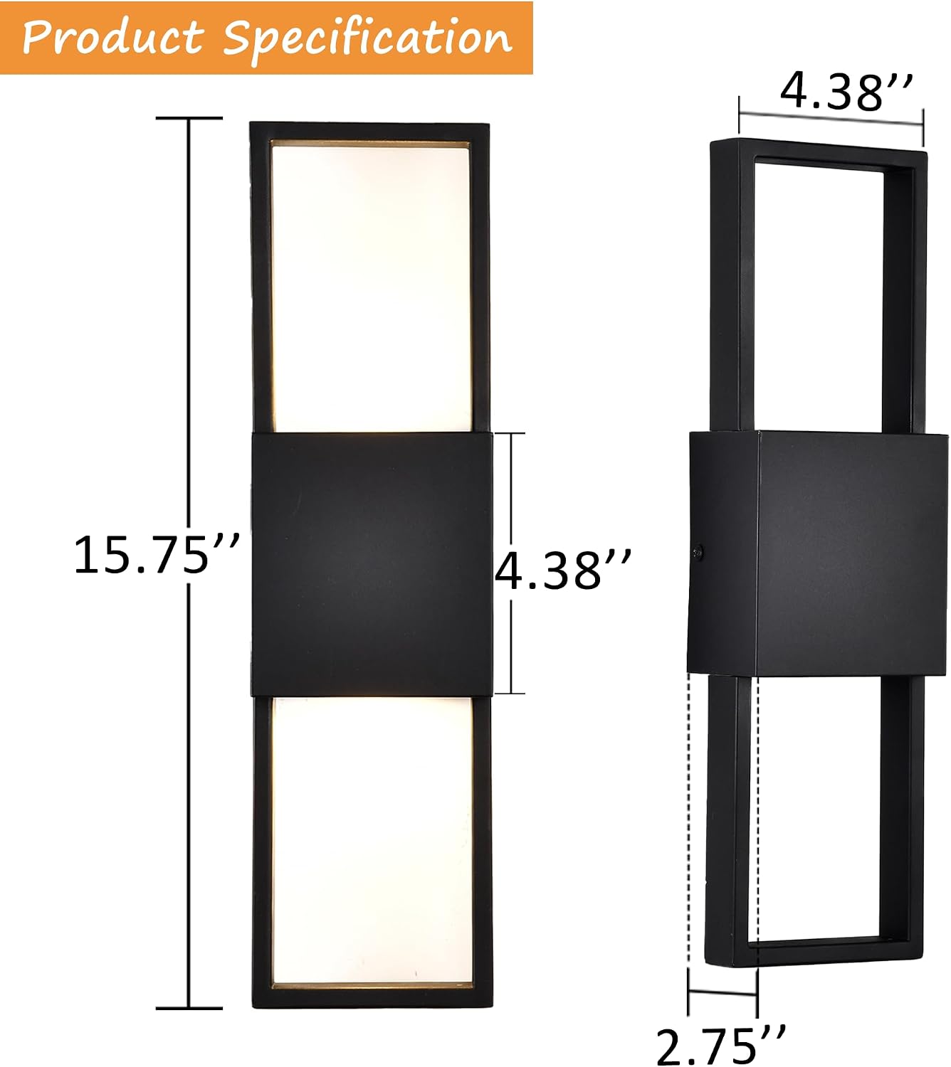 Black Up Down LED Outdoor Wall Sconce