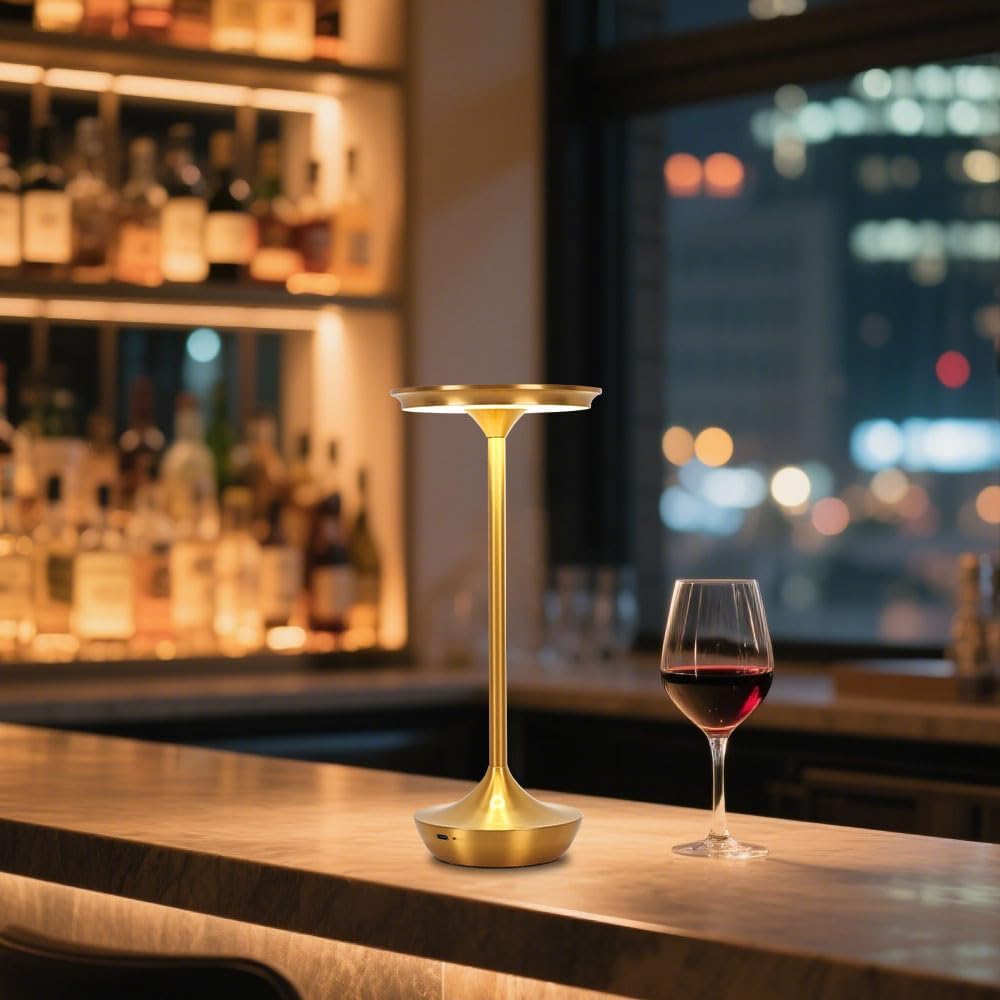 Gold Rechargeable Cordless Table Lamps Set