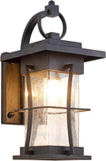 Black Seeded Glass Outdoor Wall Sconces