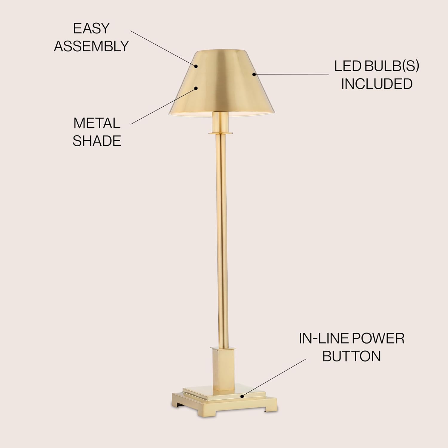 Brushed Brass LED Table Lamp