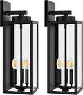20in Black Outdoor Wall Lanterns 2 Pack