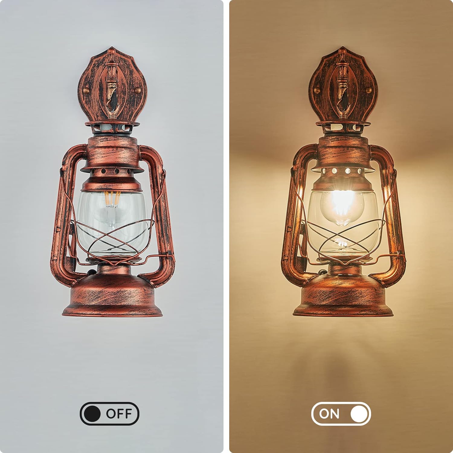 Rustic Glass Wall Sconce