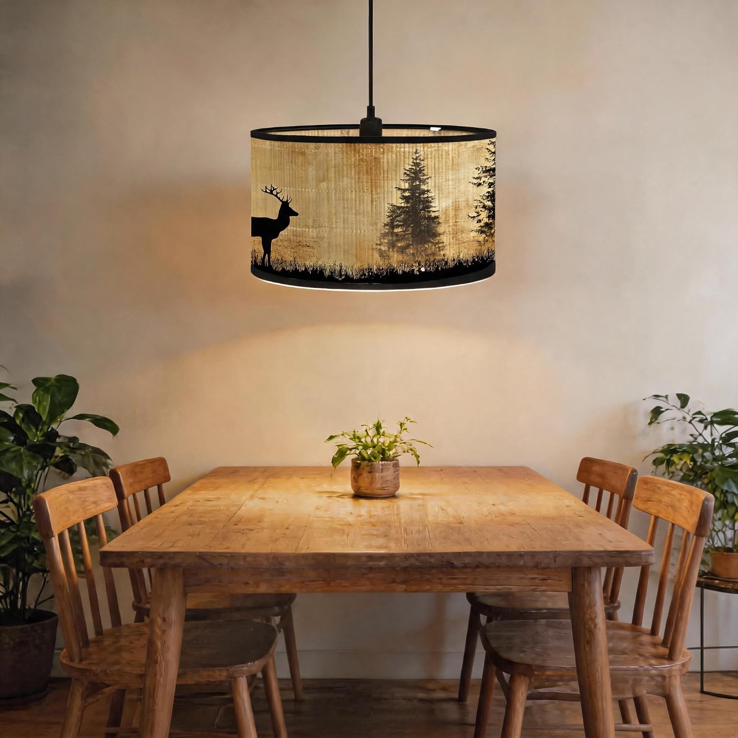 Bamboo Boho Plug-in Pendant Light