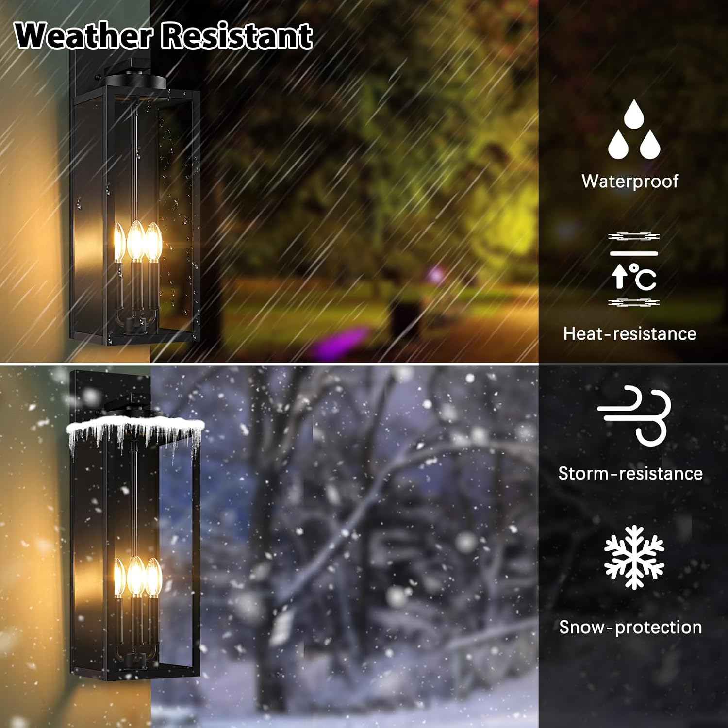 20in Black Outdoor Wall Lanterns 2 Pack