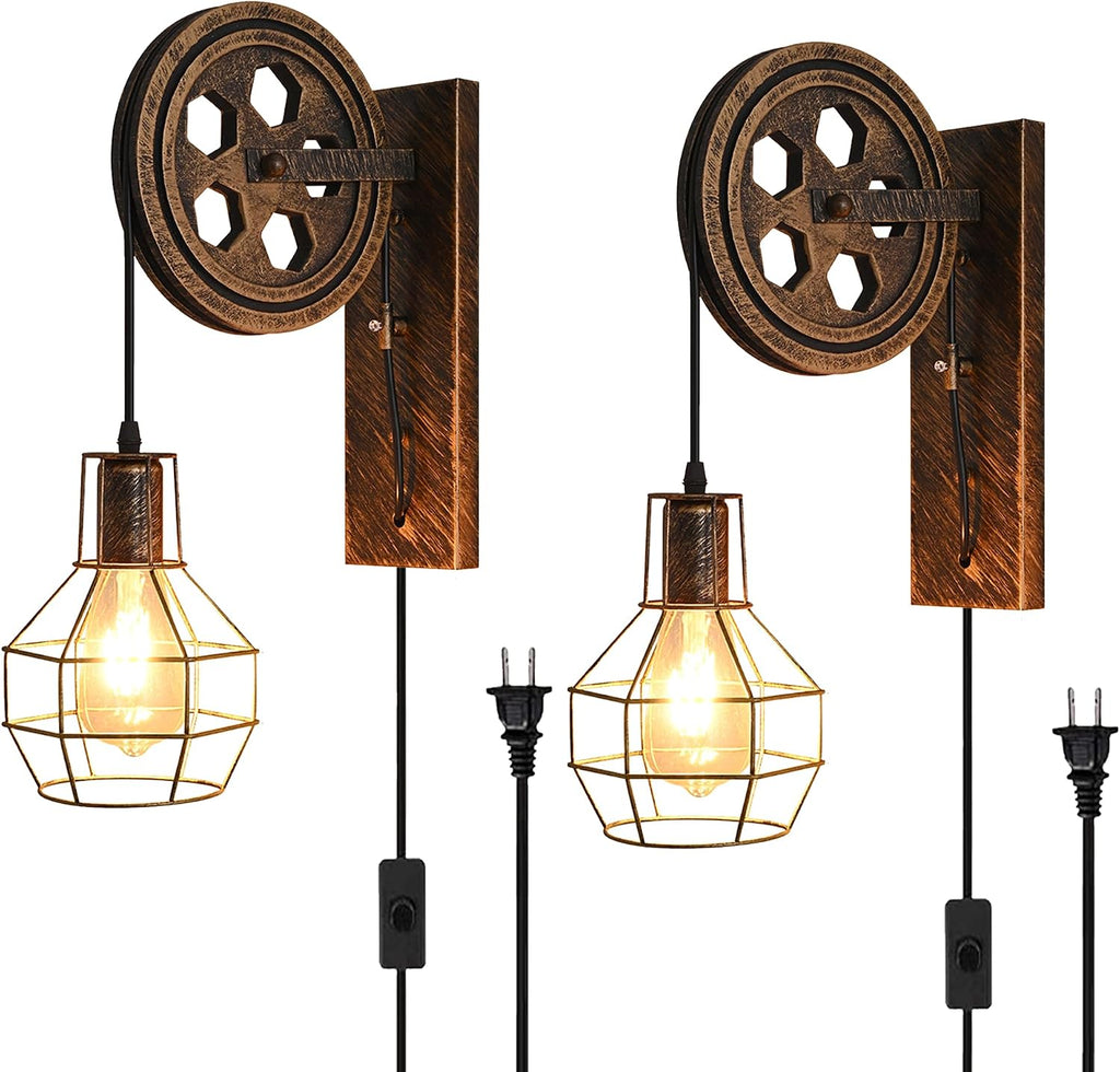 Retro Industrial Antique Brass Wall Sconce