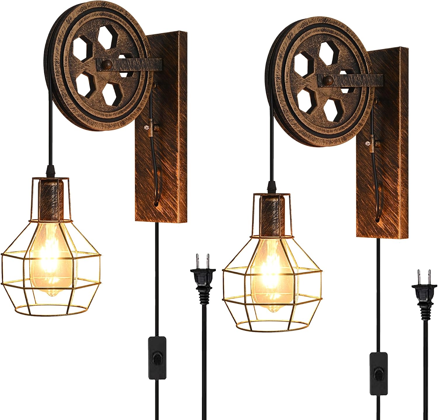 Retro Industrial Antique Brass Wall Sconce