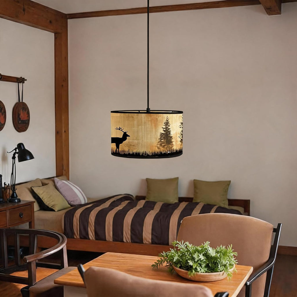 Bamboo Boho Plug-in Pendant Light