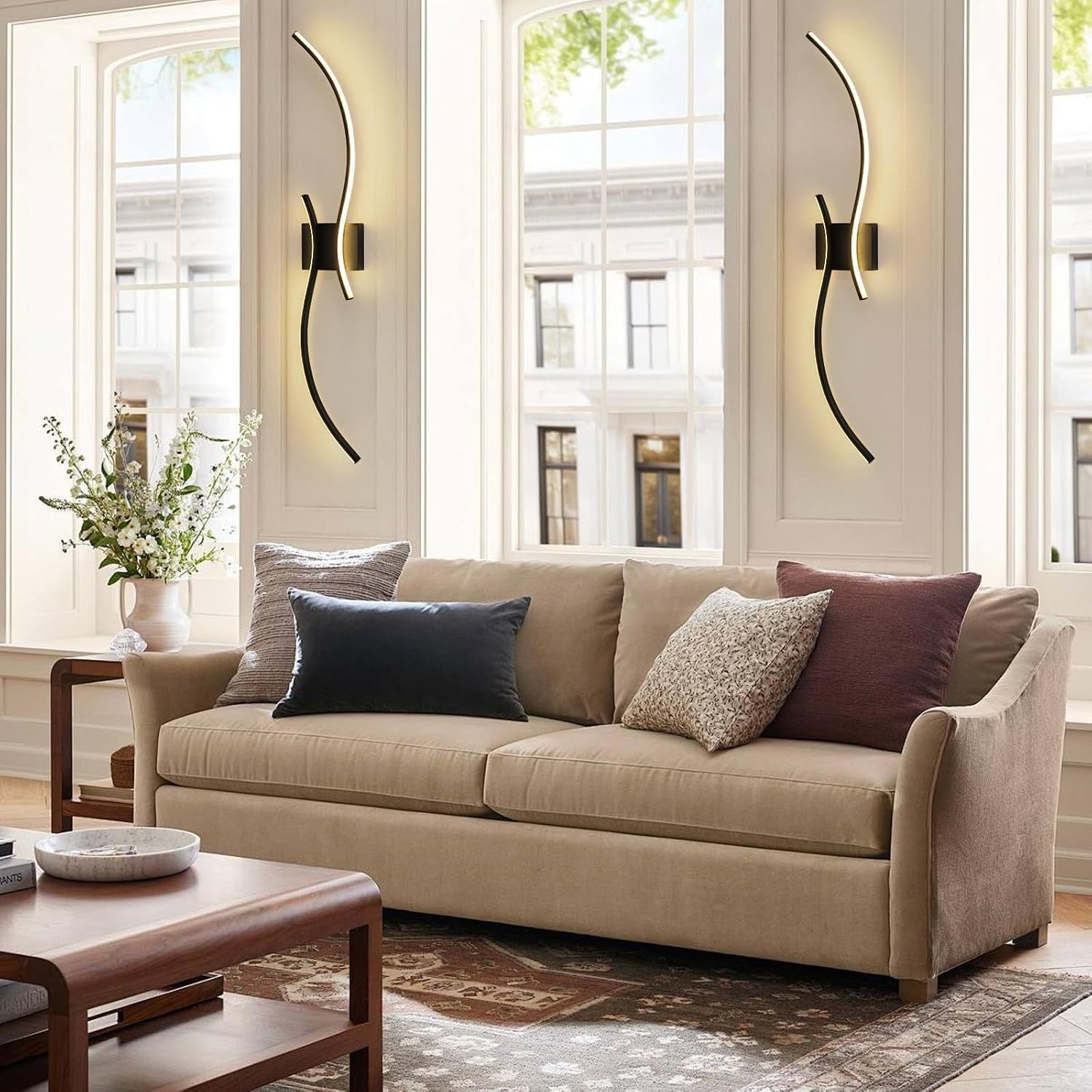 Modern Hardwired Dimmable Black Wall Sconces