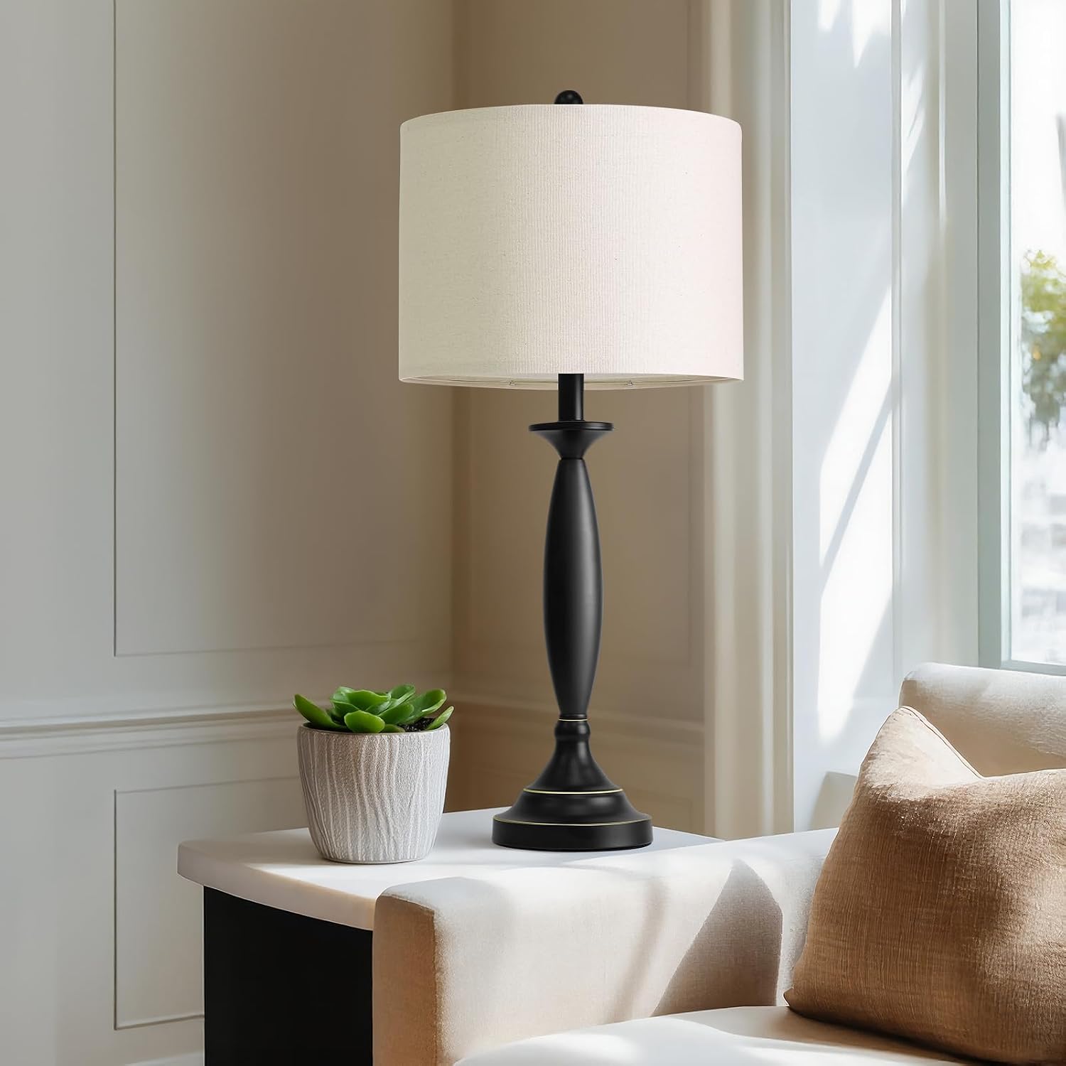 Black USB Table Lamps Set
