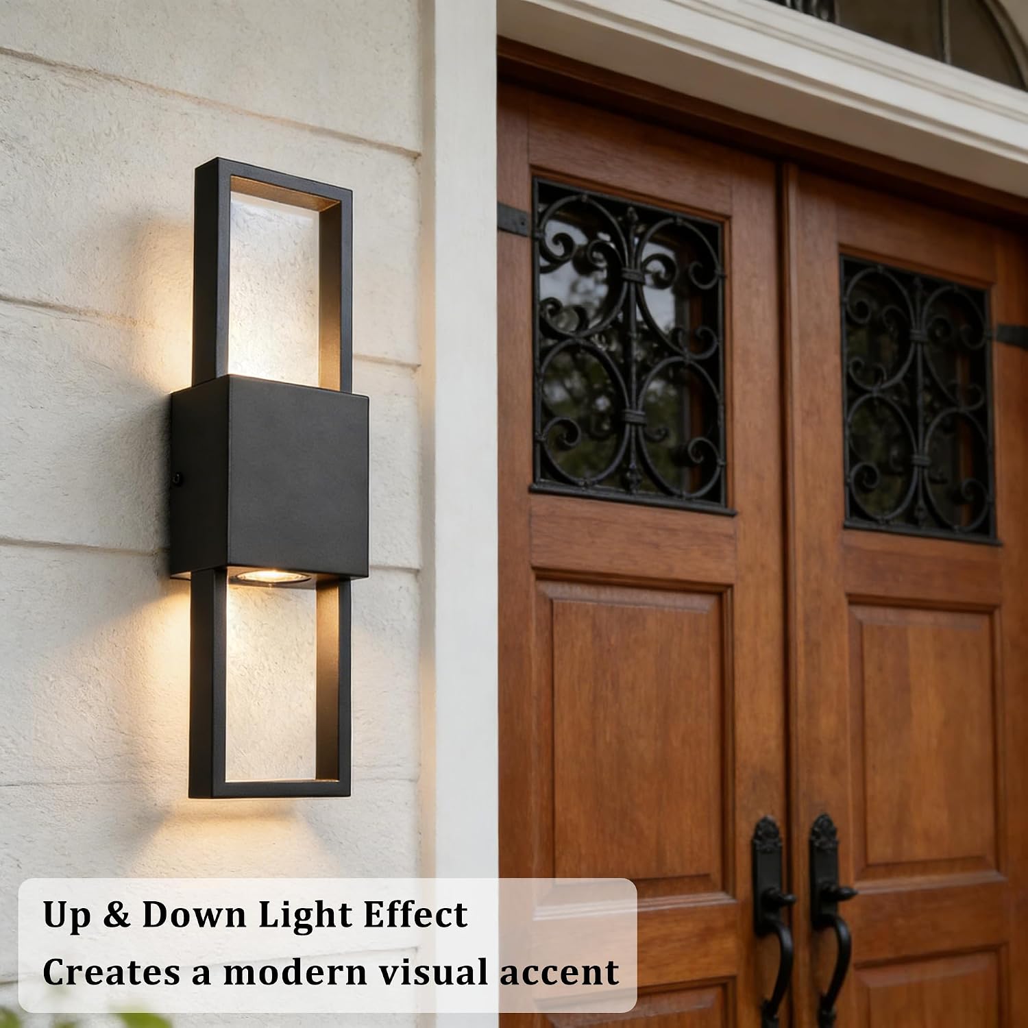 Black Up Down LED Outdoor Wall Sconce