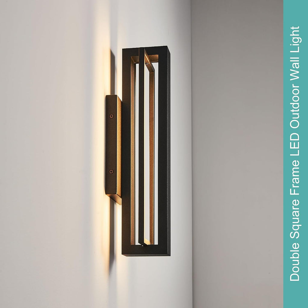 Black Square Outdoor LED Wall Light