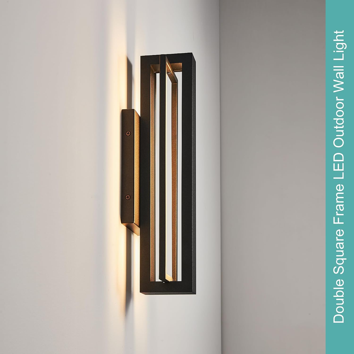 Black Square Outdoor LED Wall Light