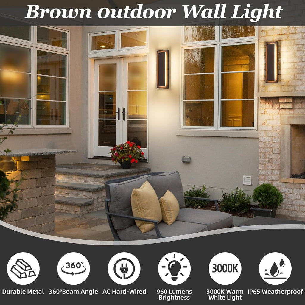 Brown Waterproof Outdoor Wall Sconce