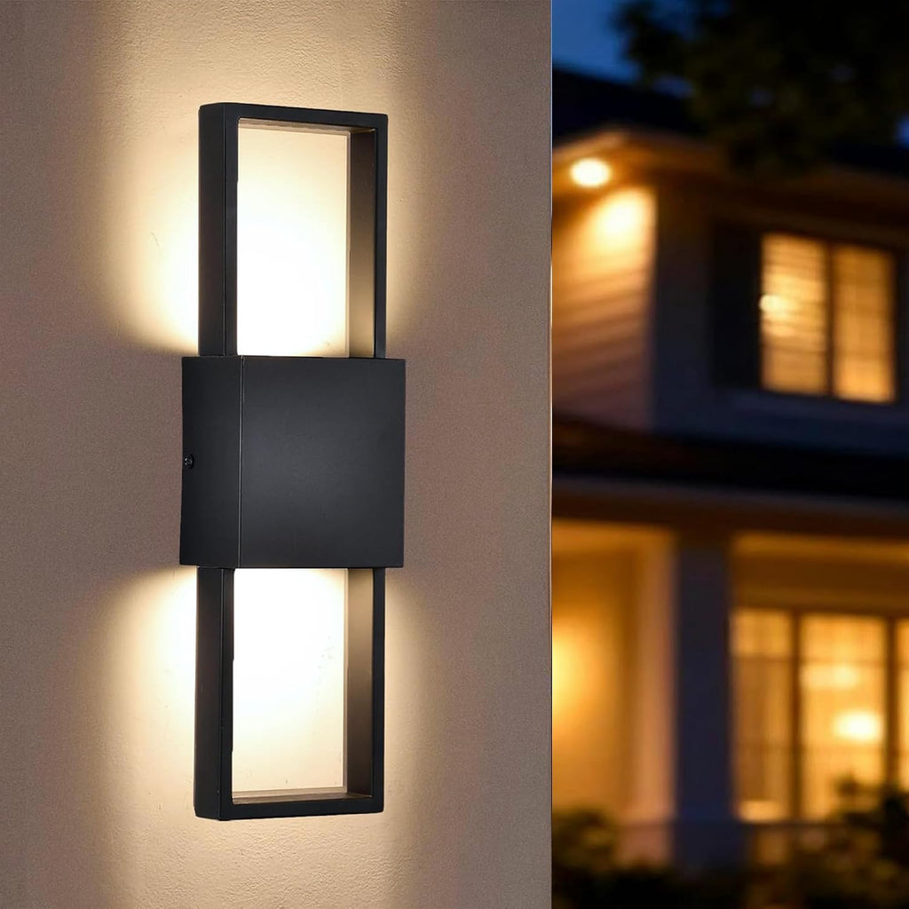 Black Up Down LED Outdoor Wall Sconce