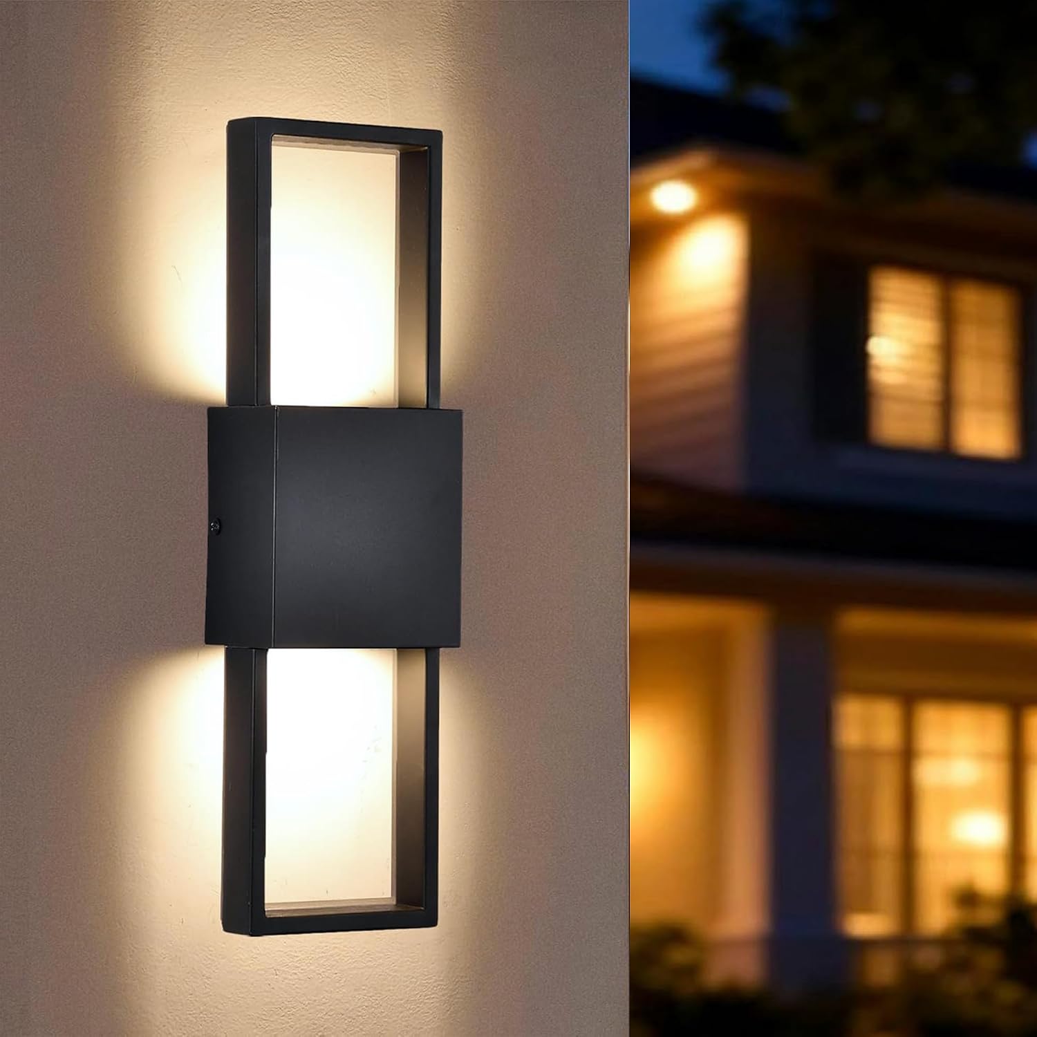 Black Up Down LED Outdoor Wall Sconce