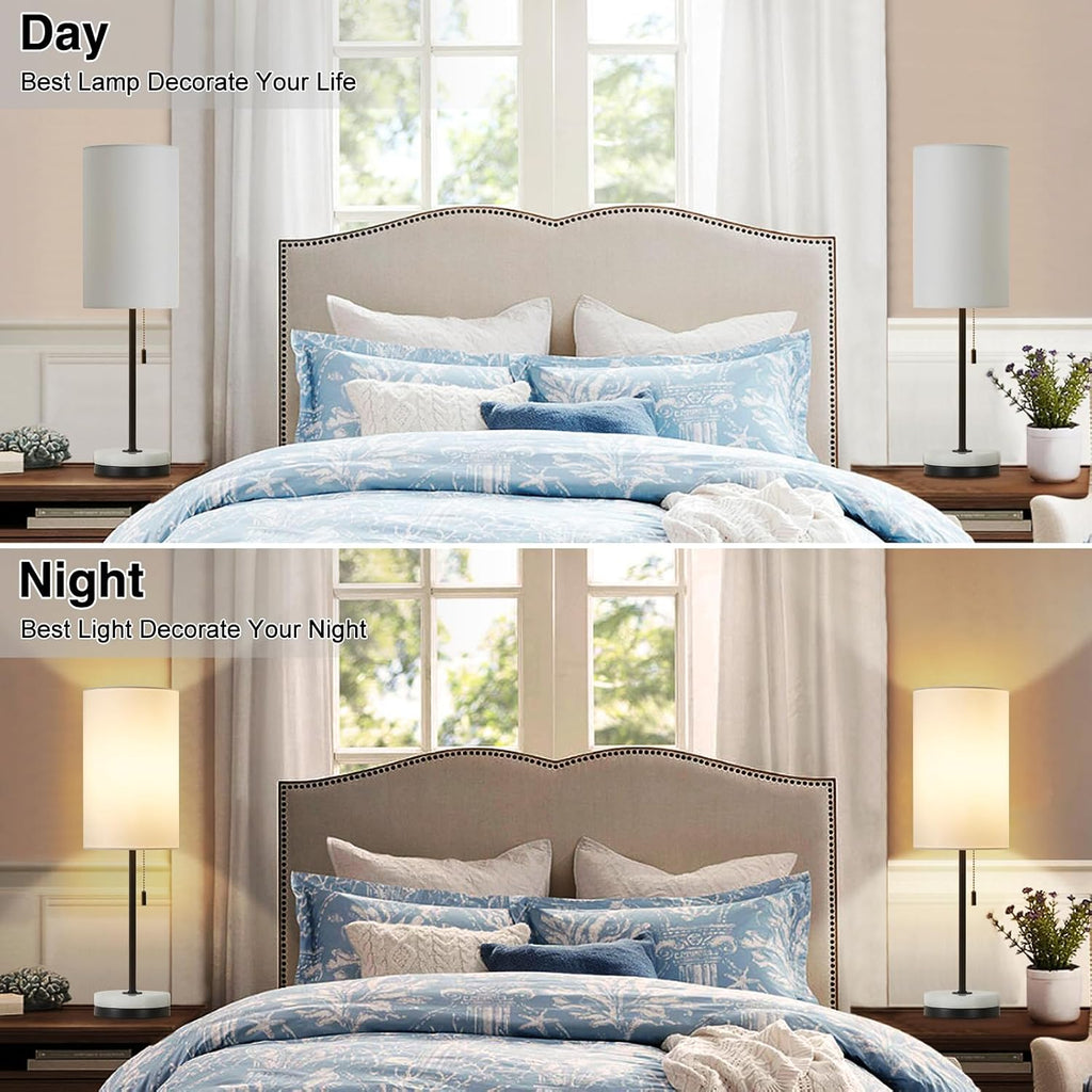 Luvkczc Marble Base Table Lamps Set