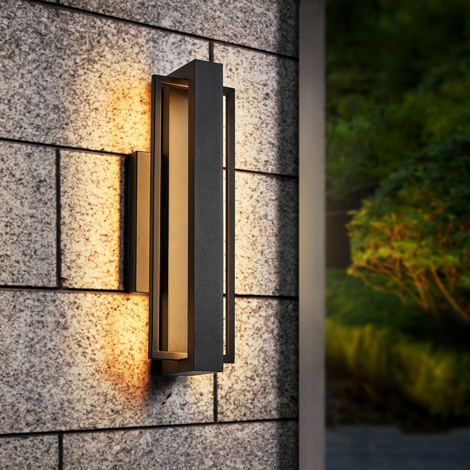 Black Square Outdoor LED Wall Light
