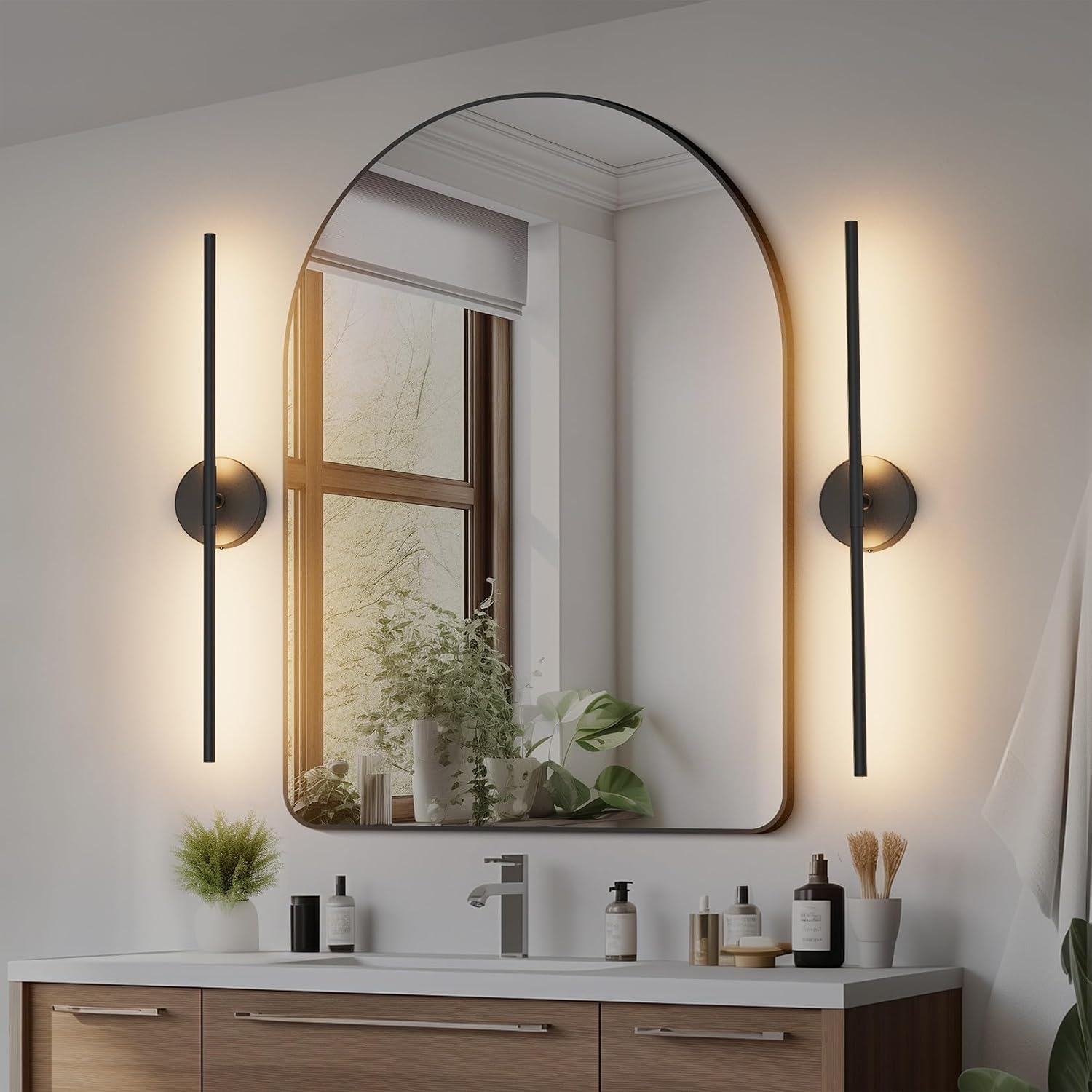 Black Rotatable LED Modern Wall Sconce
