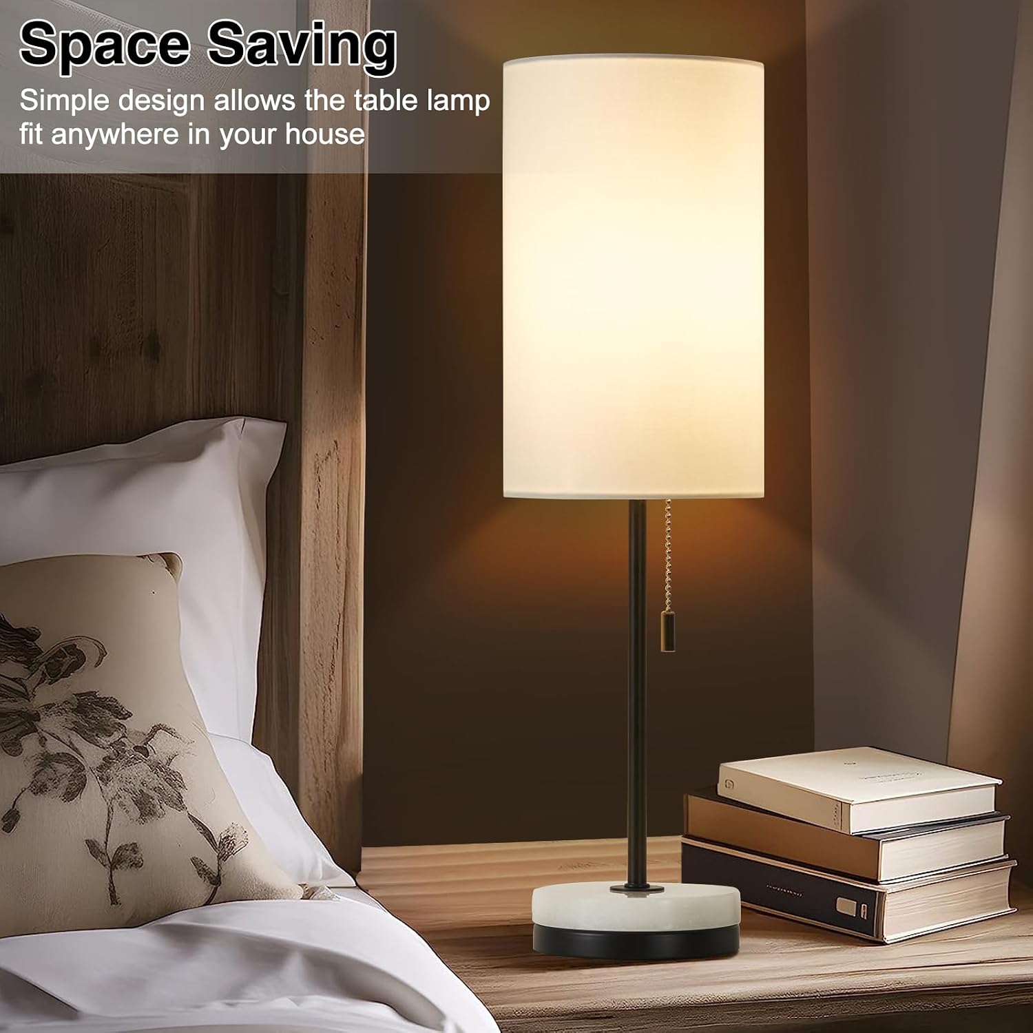 Luvkczc Marble Base Table Lamps Set