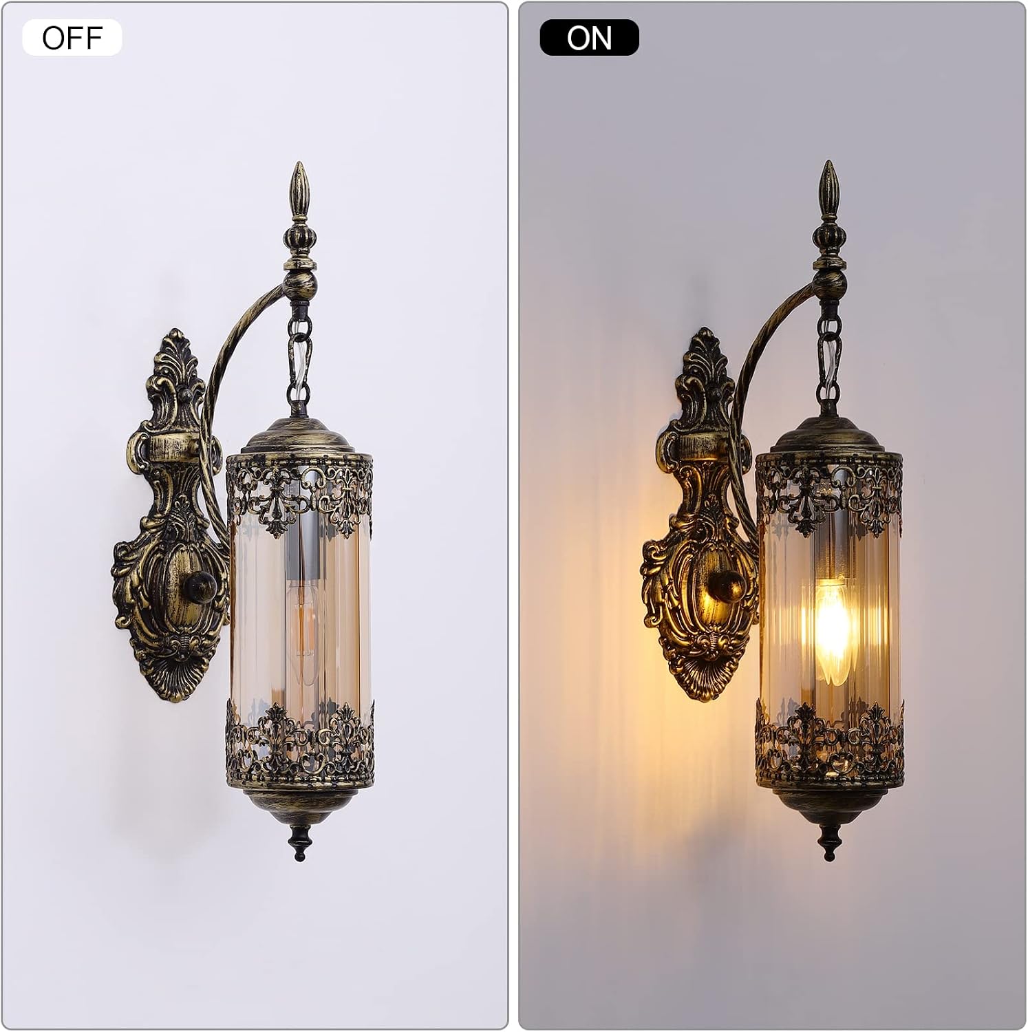 Rustic Black Brushed Gold Farmhouse Wall Light