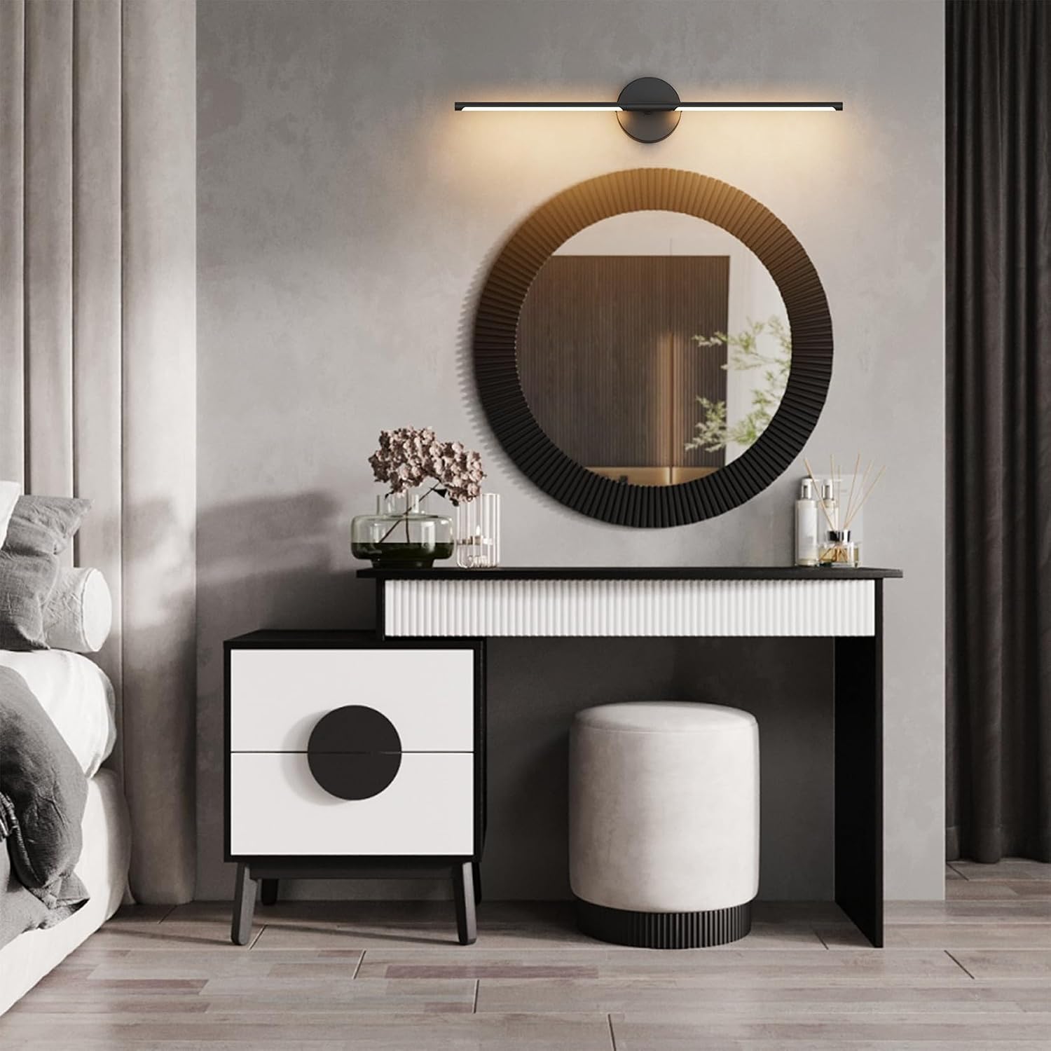 Black Rotatable LED Modern Wall Sconce