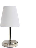 Sand Nickel Table Lamp White Shade