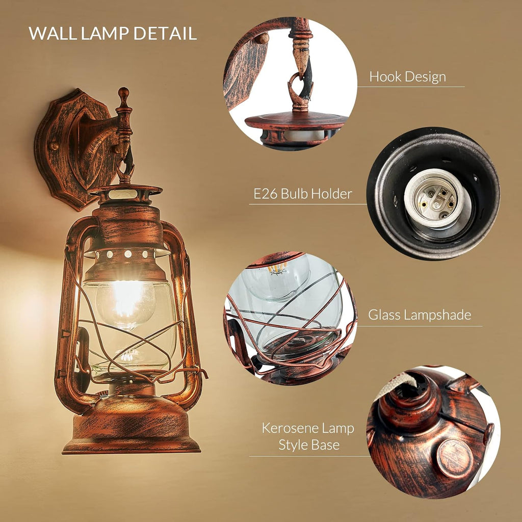 Rustic Glass Wall Sconce