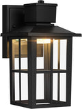 LED Black Outdoor Wall Lantern 1 Pack