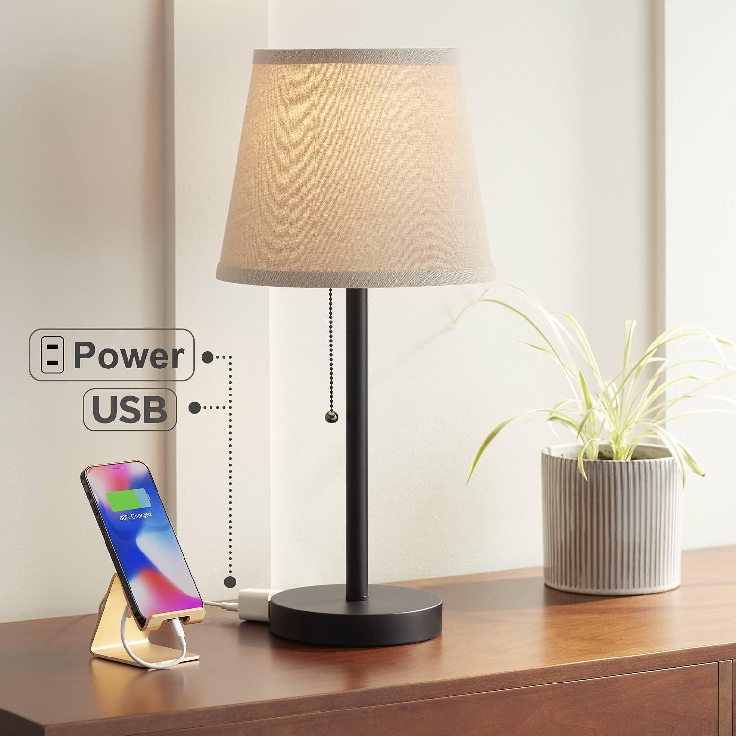 360 Lighting Bronze USB Table Lamps Set
