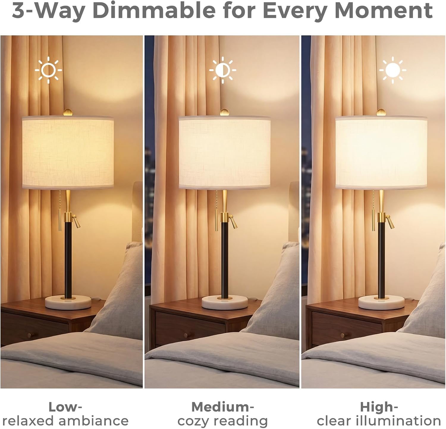Adjustable Gold Table Lamps Set