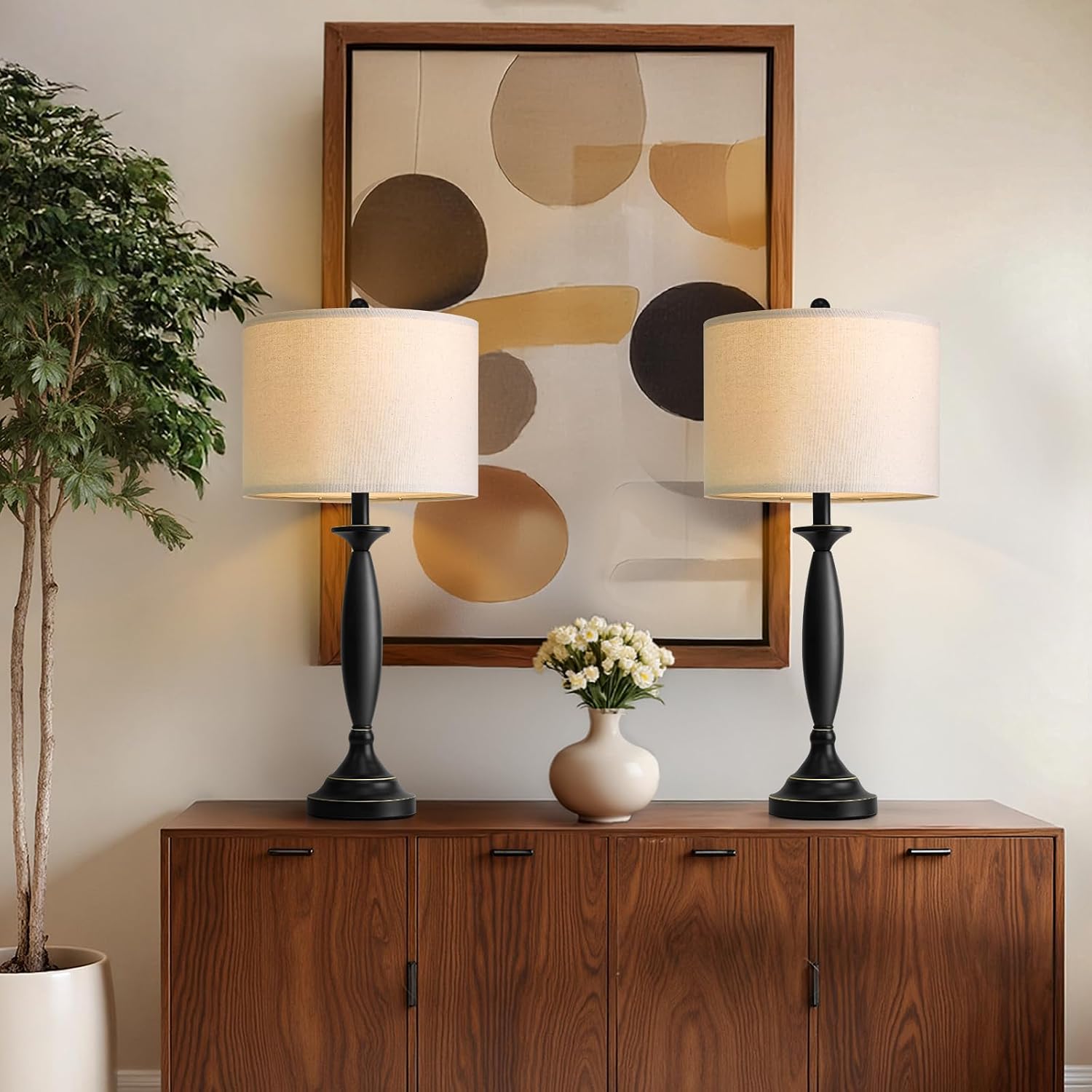 Black USB Table Lamps Set