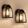 Black Outdoor Wall Lantern 2 Pack