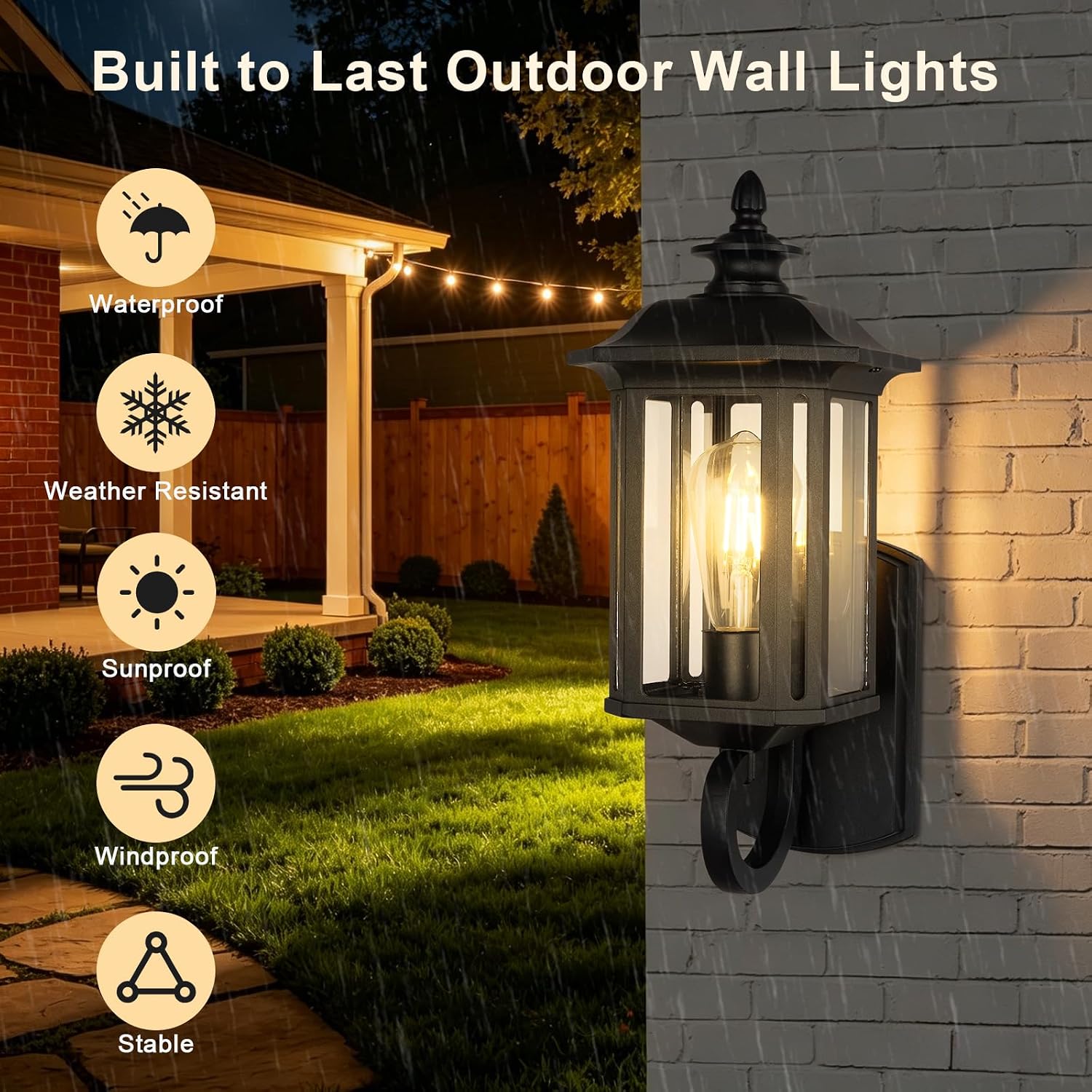 Black Outdoor Wall Lantern