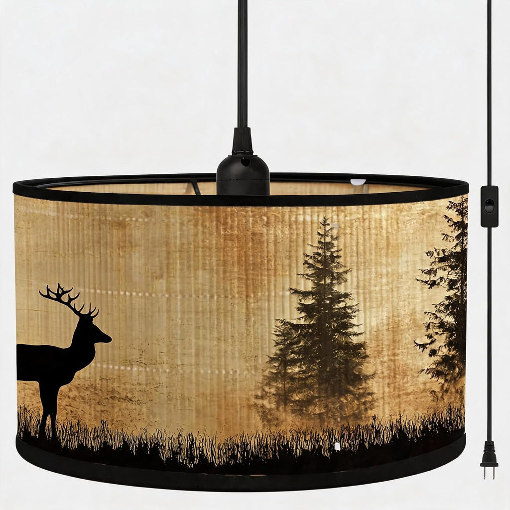 Bamboo Boho Plug-in Pendant Light