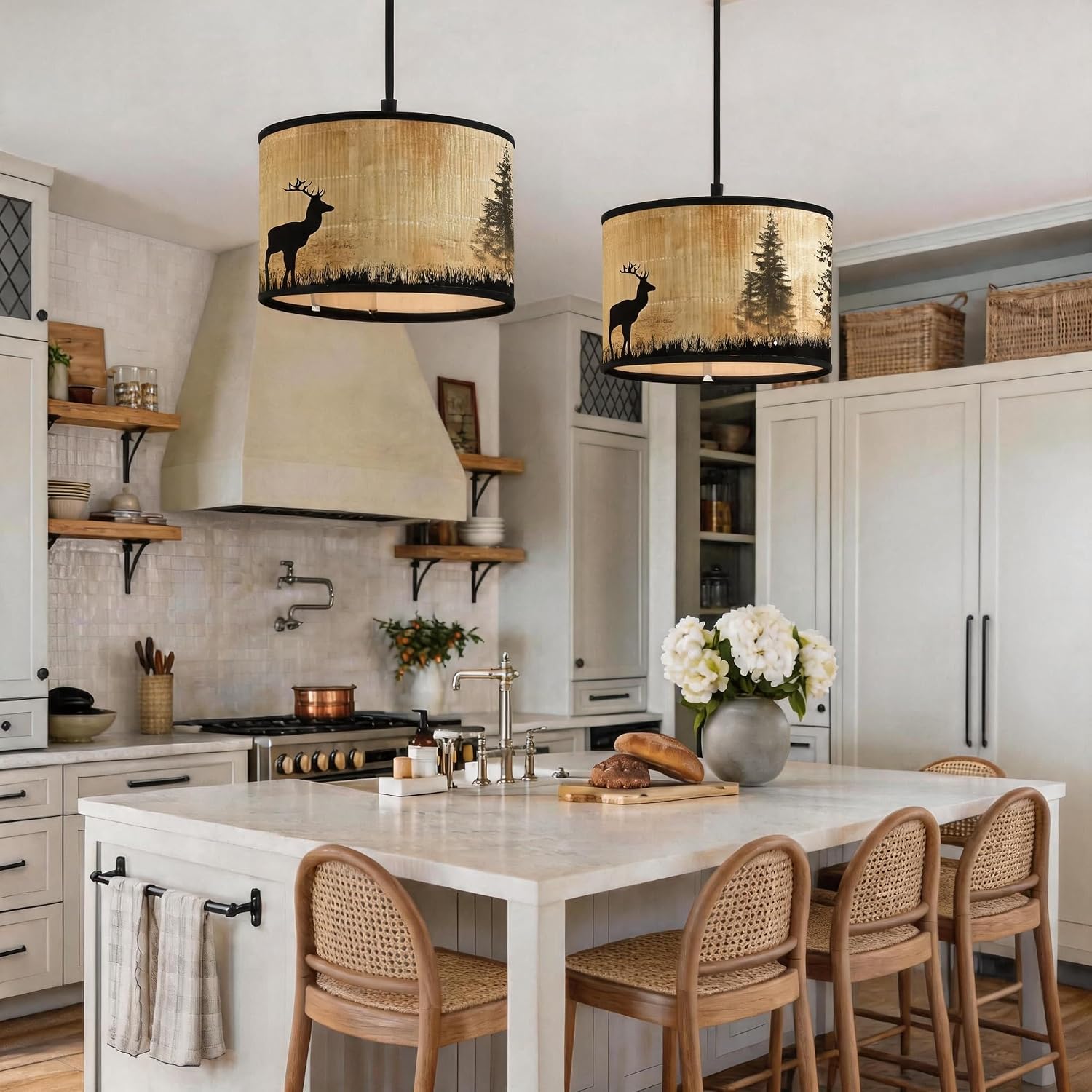 Bamboo Boho Plug-in Pendant Light