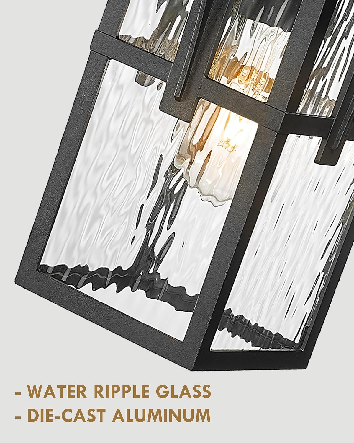 Water Ripple Glass Outdoor Wall Lantern