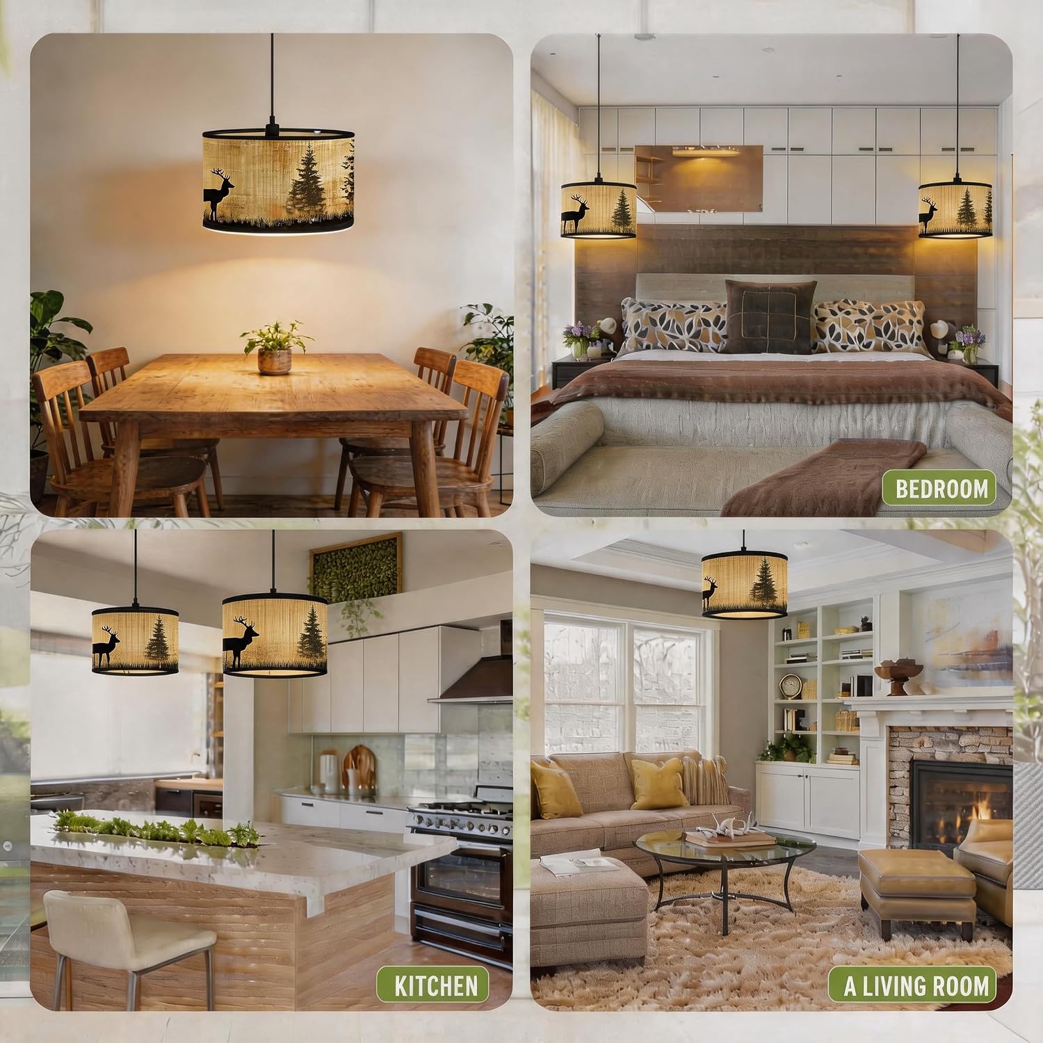 Bamboo Boho Plug-in Pendant Light