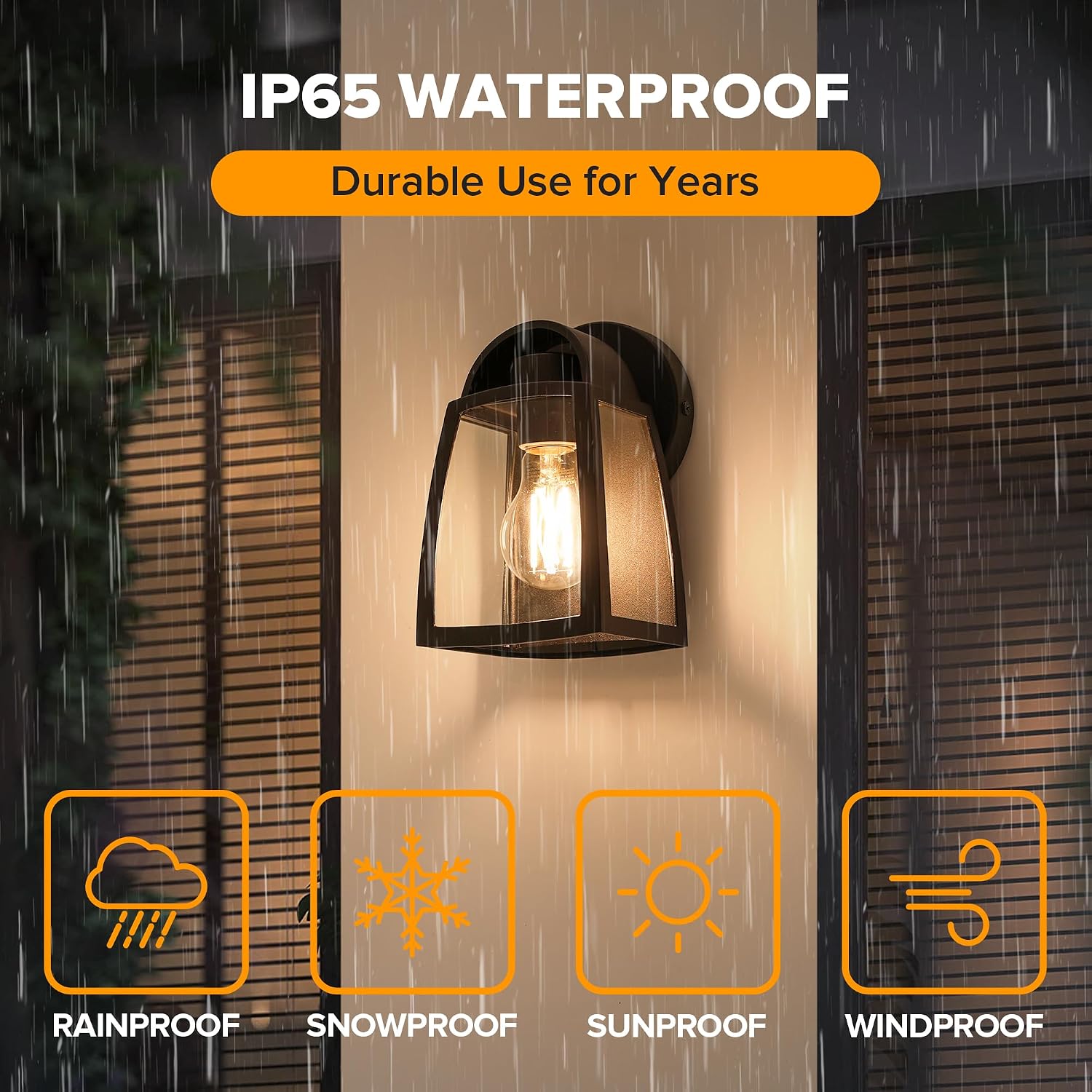Black Outdoor Wall Lantern 2 Pack