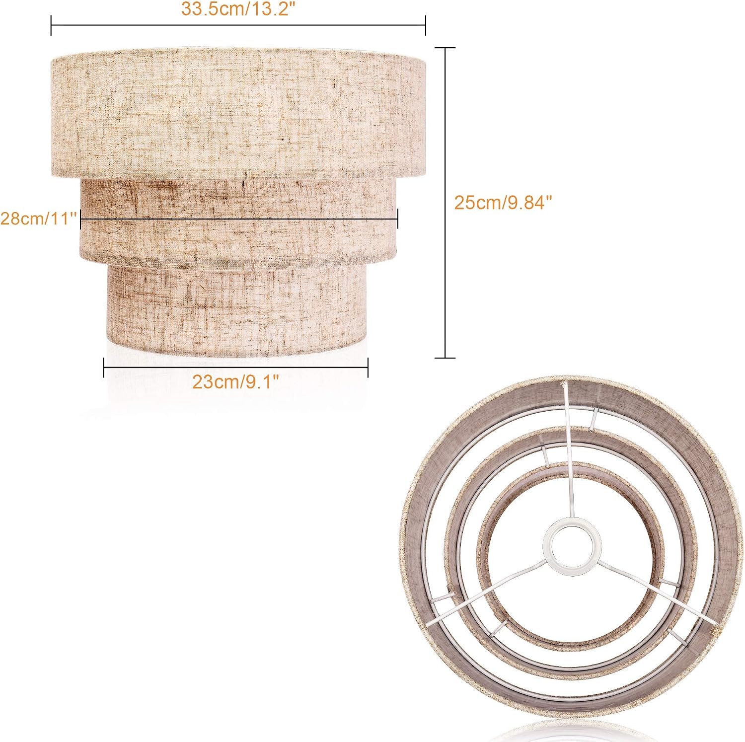3-tier Linen Lamp Shade