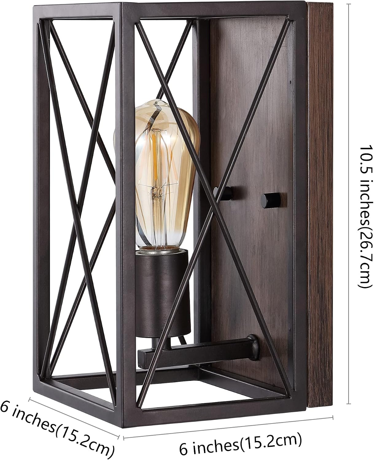 Bronze Wood Iron Wall Sconce