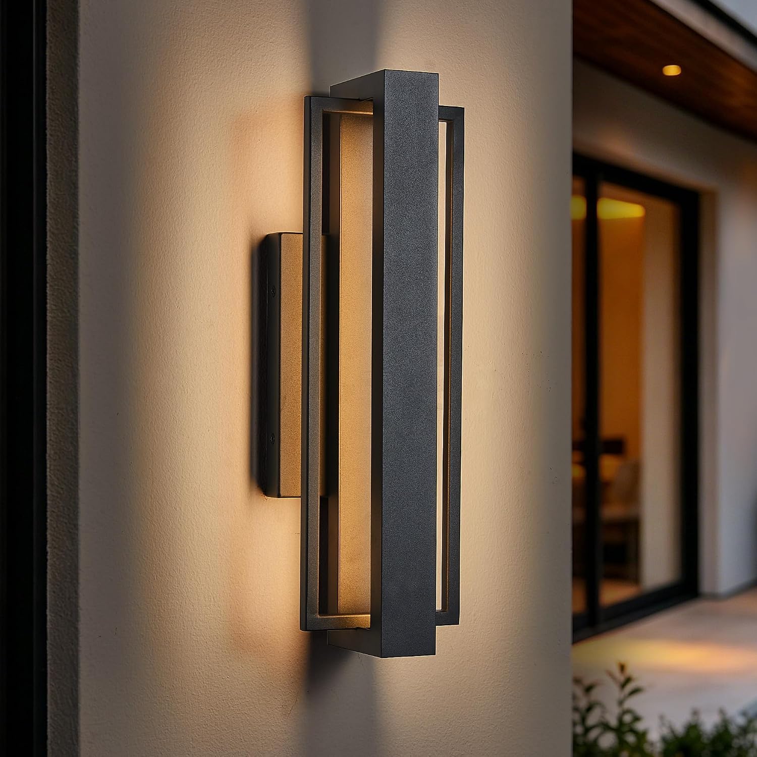 Black Square Outdoor LED Wall Light