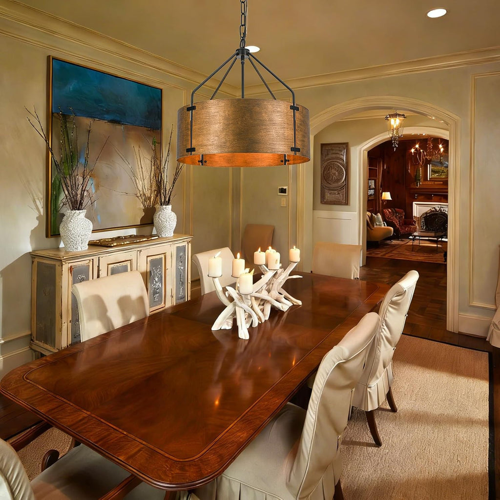 Copper Bronze Industrial Drum Chandelier