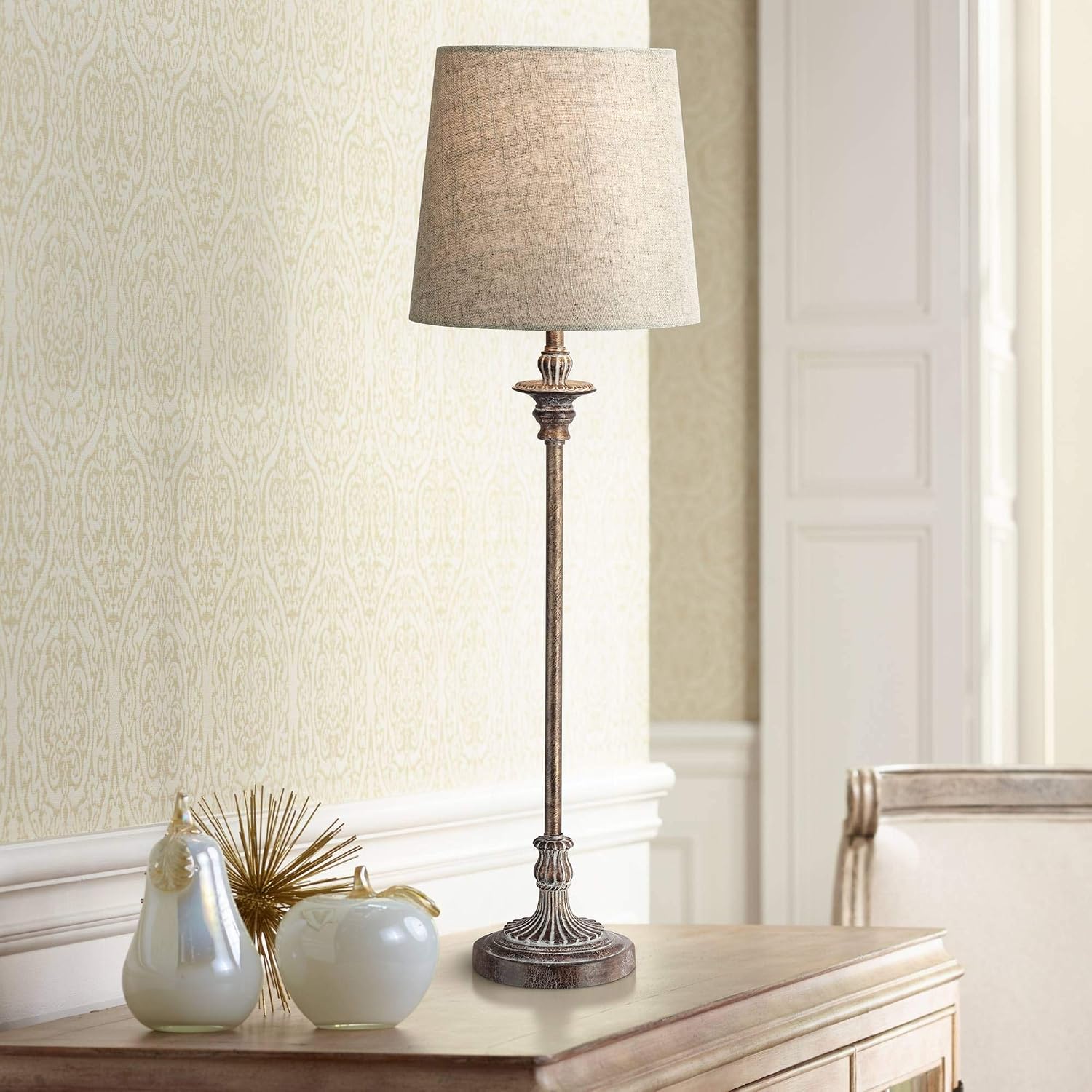 Regency Hill Rustic Linen Buffet Lamp