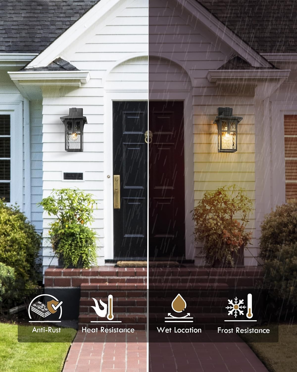 Water Ripple Glass Outdoor Wall Lantern